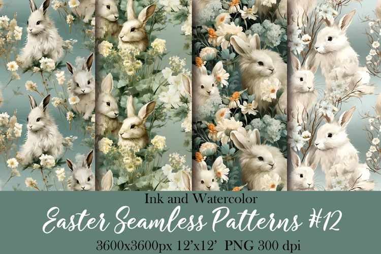 Watercolor Easter Seamless Paper Sublimation|PNG Patterns