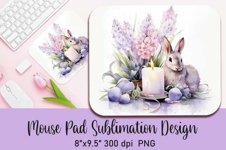 Watercolor Easter Sublimation Mouse Pad Sublimation|PNG