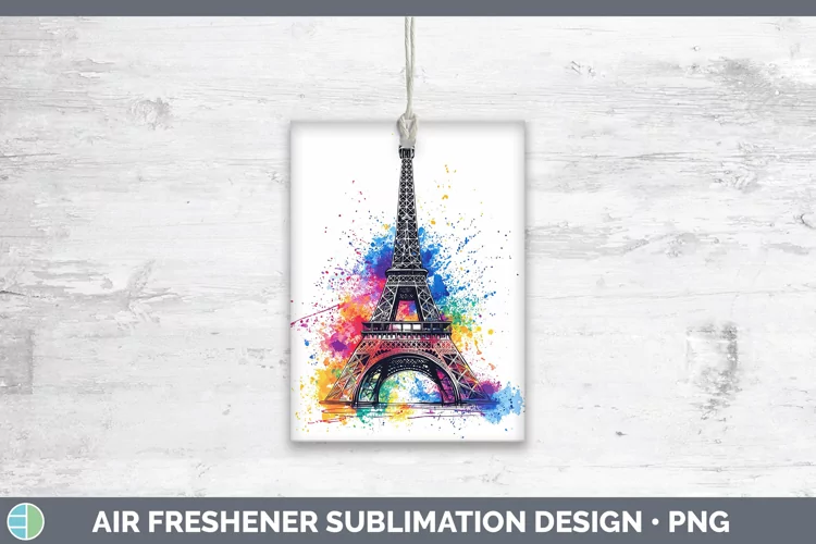 Watercolor Eiffel Tower Air Freshener Sublimation Car Freshe