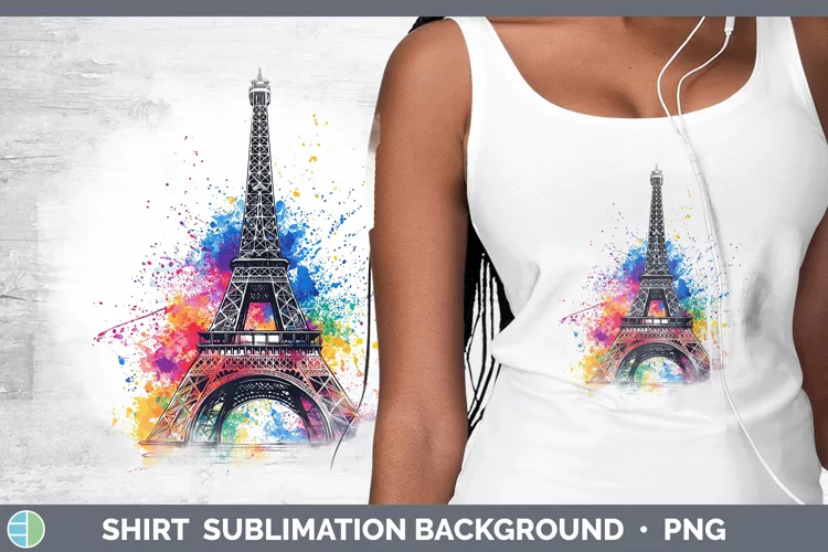 Watercolor Eiffel Tower Shirt Sublimation Sublimation Backgr