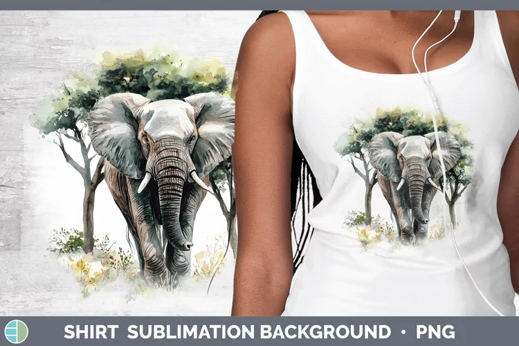 Watercolor Elephant Shirt Sublimation Sublimation Background