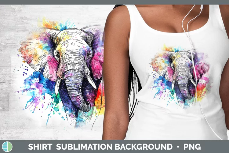 Watercolor Elephant Shirt Sublimation Sublimation Background