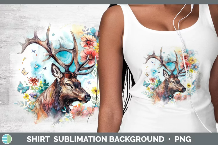 Watercolor Elk Shirt Sublimation Sublimation Background Desi