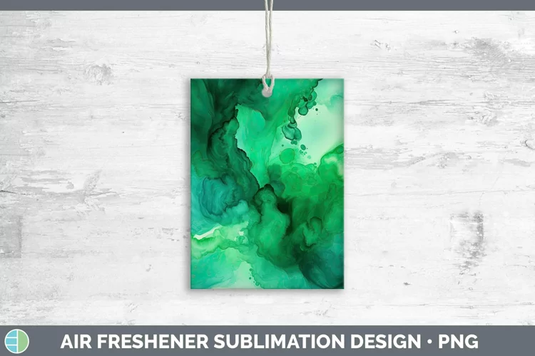 Watercolor Emerald Air Freshener Sublimation Car Freshener D