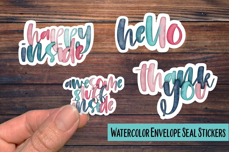 Watercolor Envelope Seals PNG Sticker Pack