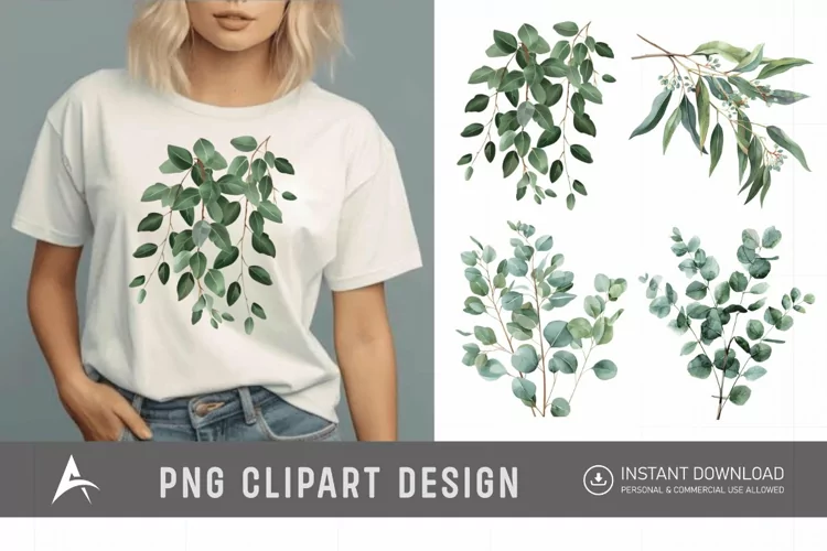 Watercolor Eucalyptus Clipart