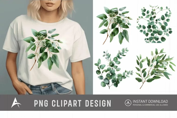 Watercolor Eucalyptus Clipart