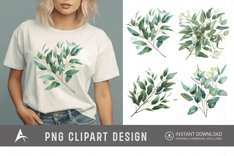 Watercolor Eucalyptus Clipart