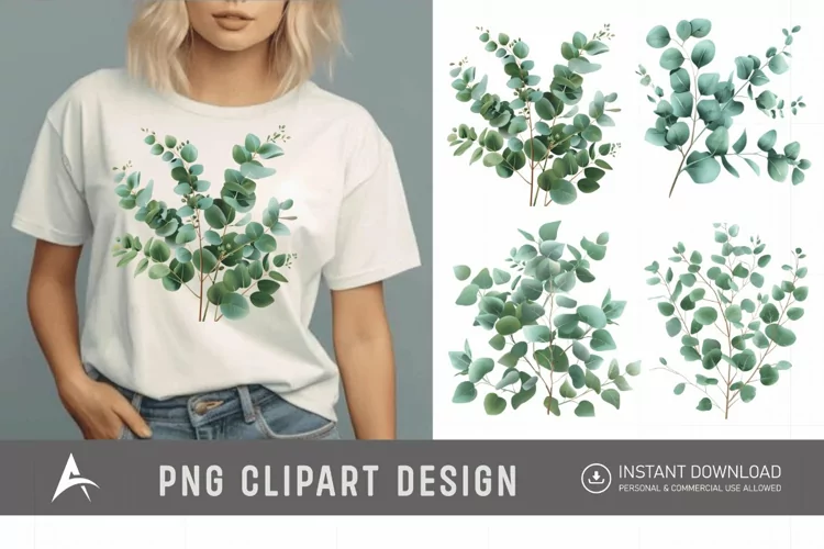 Watercolor Eucalyptus Clipart