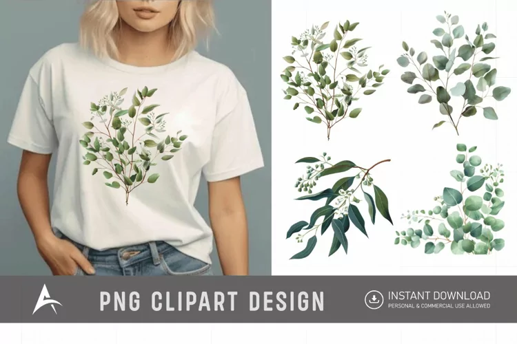 Watercolor Eucalyptus Clipart