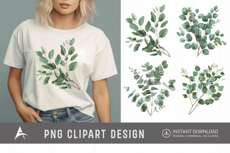 Watercolor Eucalyptus Clipart