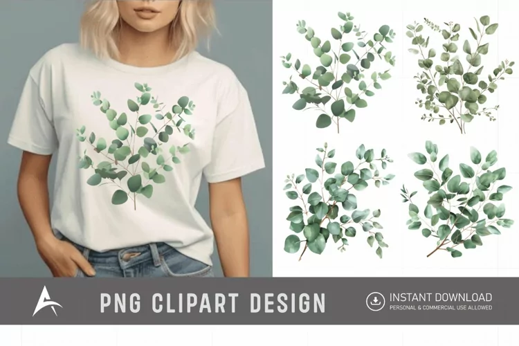 Watercolor Eucalyptus Clipart