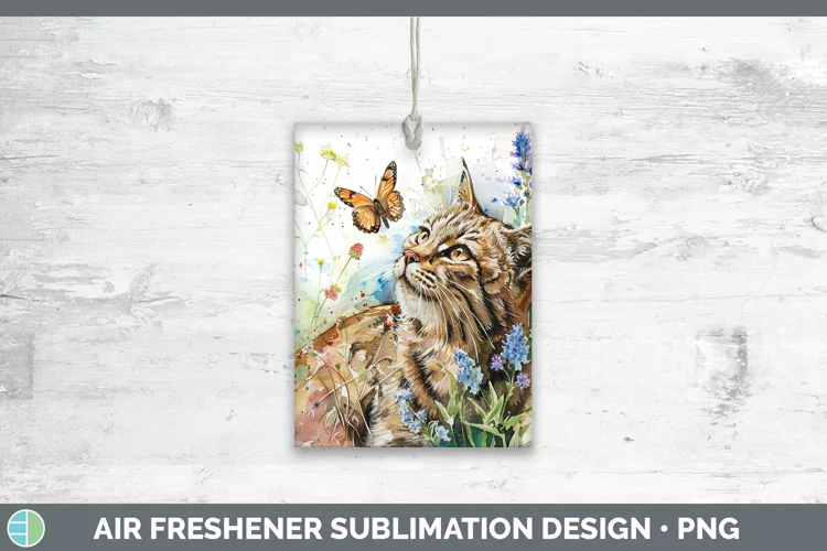 Watercolor European Wildcat Air Freshener Sublimation Car Fr