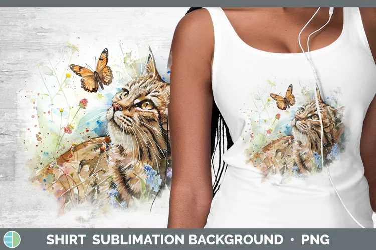 Watercolor European Wildcat Shirt Sublimation Sublimation Ba
