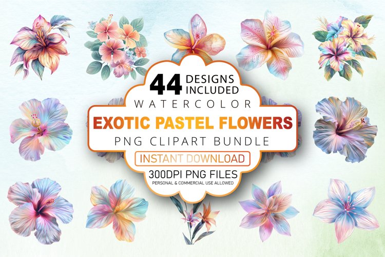 Pastel Watercolor Flower Png Image 8