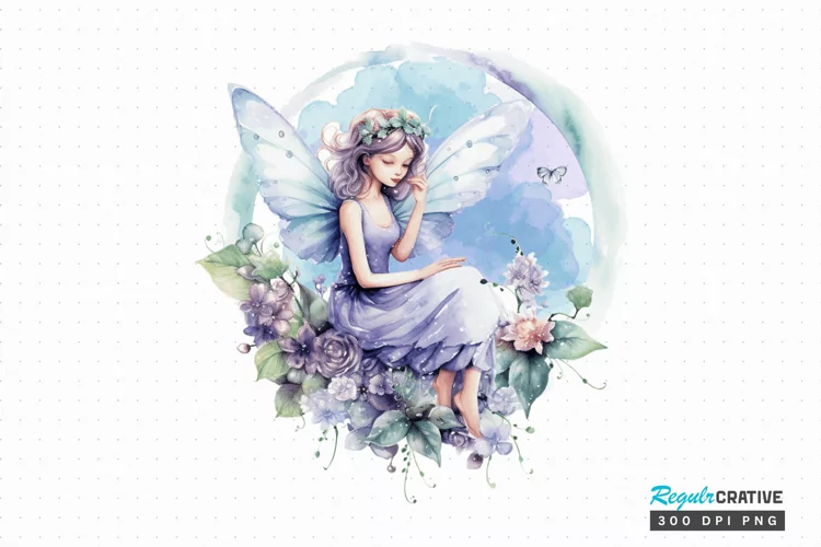 Watercolor fairy clipart Sublimation PNG