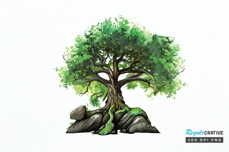 Watercolor Fairy Tree PNG Clipart