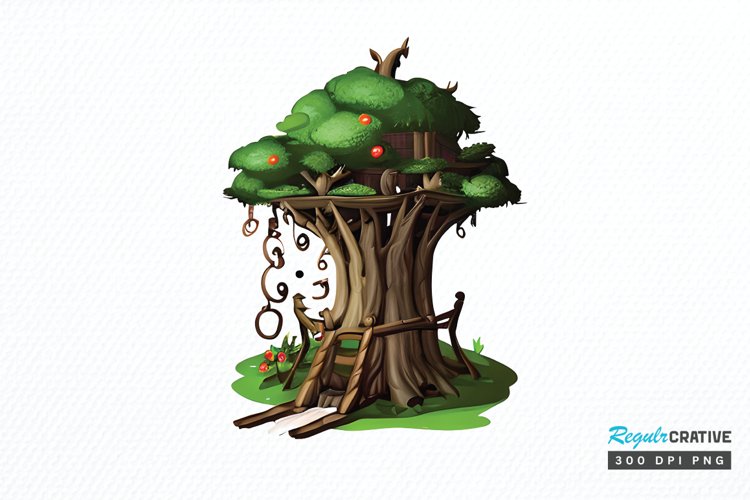 Watercolor Fairy Tree PNG Clipart example image 1