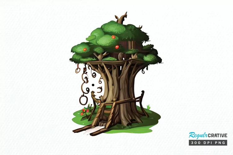 Watercolor Fairy Tree PNG Clipart