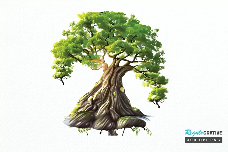 Watercolor Fairy Tree PNG Clipart