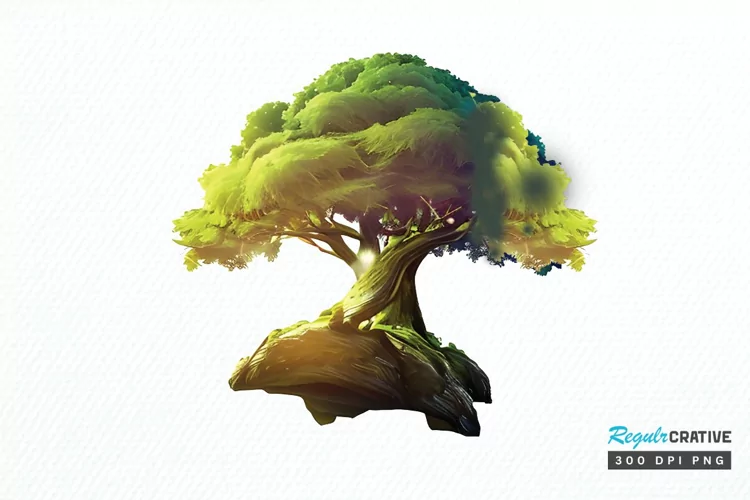 Watercolor Fairy Tree PNG Clipart