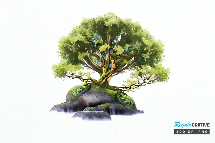 Watercolor Fairy Tree PNG Clipart