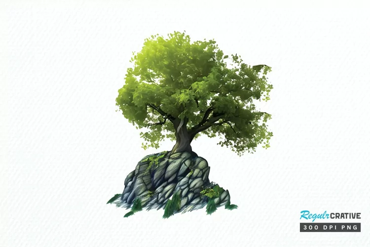 Watercolor Fairy Tree PNG Clipart