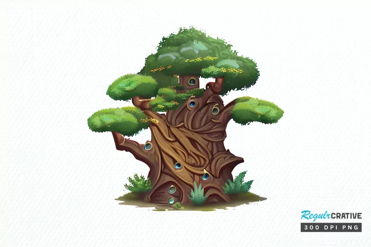 Watercolor Fairy Tree PNG Clipart
