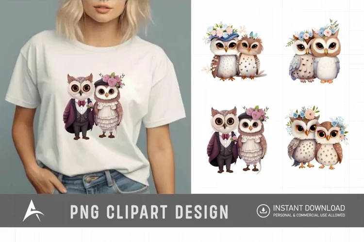 Watercolor Fairytale Owl Clipart