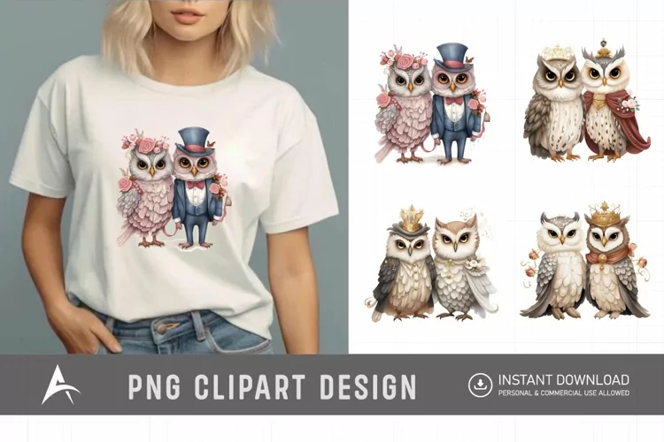 Watercolor Fairytale Owl Clipart