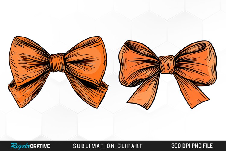 Watercolor Fall Bow Tie Artwork Clipart example image 1