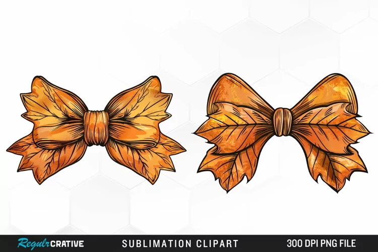 Watercolor Fall Bow Tie Artwork Clipart