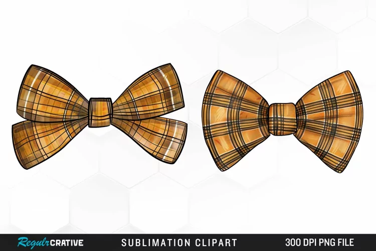 Watercolor Fall Bow Tie Artwork Clipart