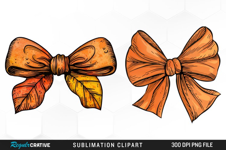 Watercolor Fall Bow Tie Image Clipart example image 1