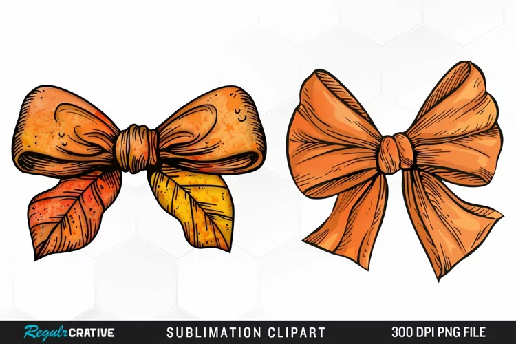 Watercolor Fall Bow Tie Image Clipart