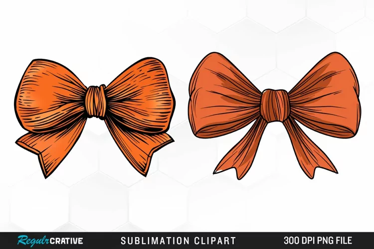 Watercolor Fall Bow Tie Artwork Clipart
