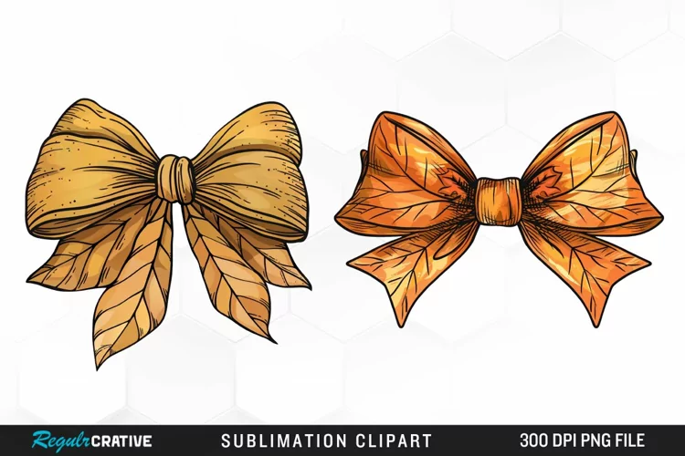 Watercolor Fall Bow Tie Image Clipart