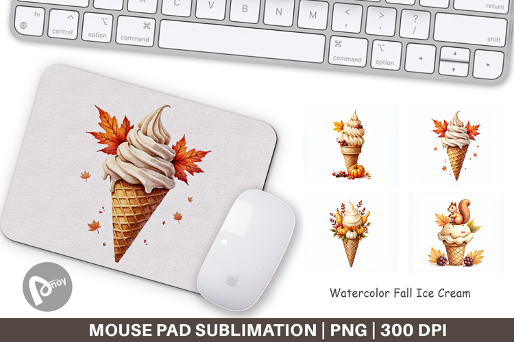 Fall Ice Cream Mouse Pad