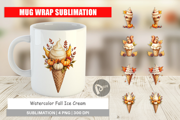 Fall Ice Cream Mug Wrap