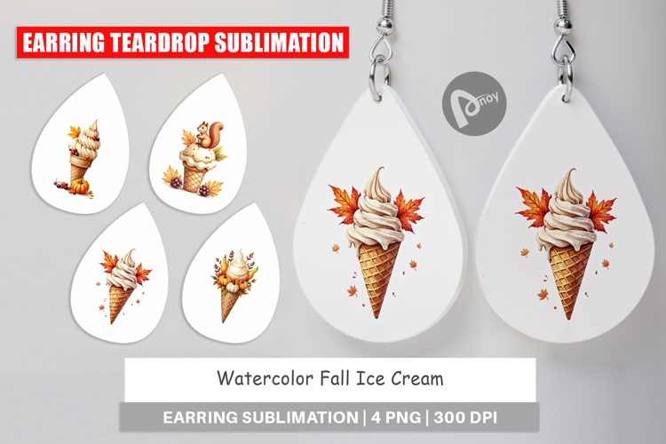 Fall Ice Cream Earring