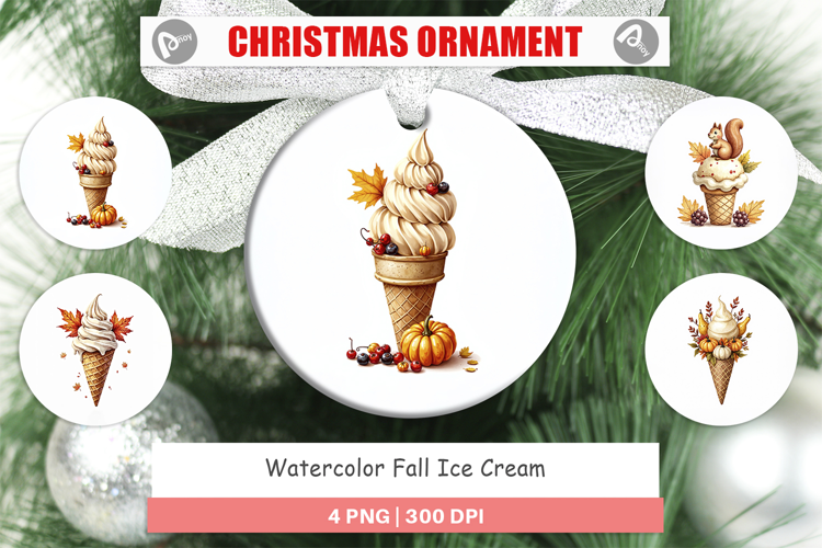 Fall Ice Cream Ornament