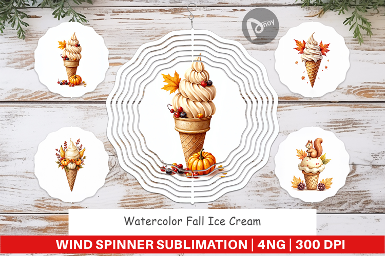 Fall Ice Cream Wind Spinner