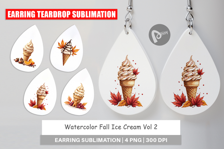 Fall Ice Cream Earring