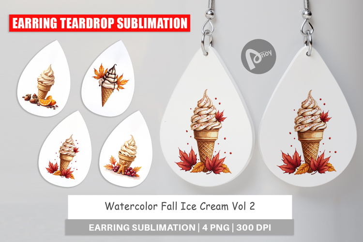 Fall Ice Cream Earring