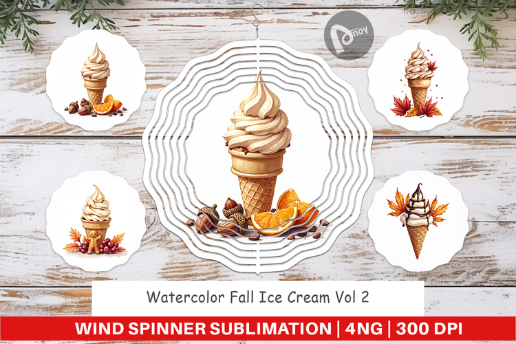 Fall Ice Cream Wind Spinner