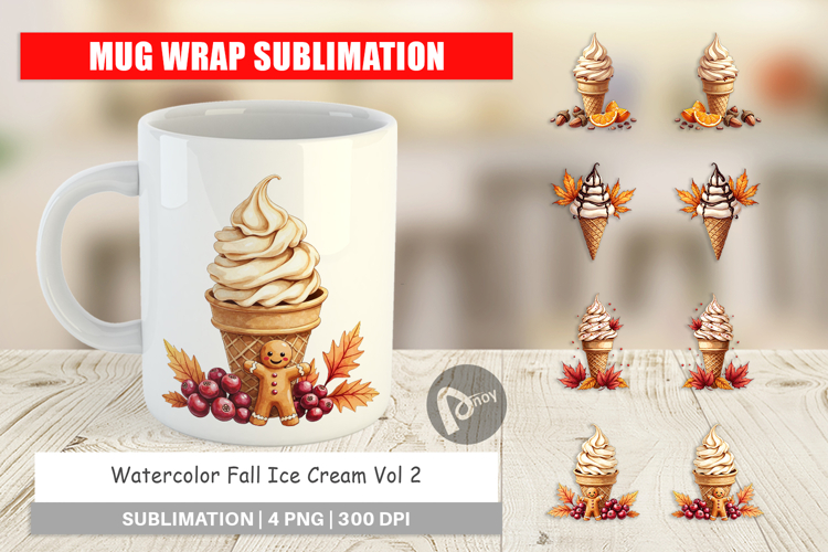 Fall Ice Cream Mug Wrap