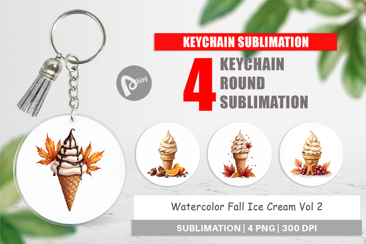 Fall Ice Cream Keychain
