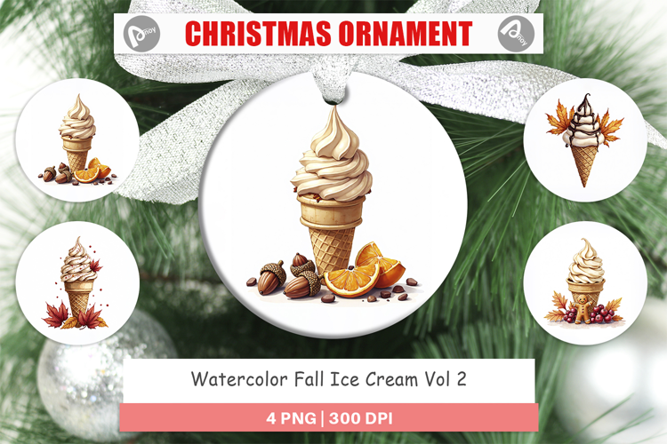 Fall Ice Cream Ornament