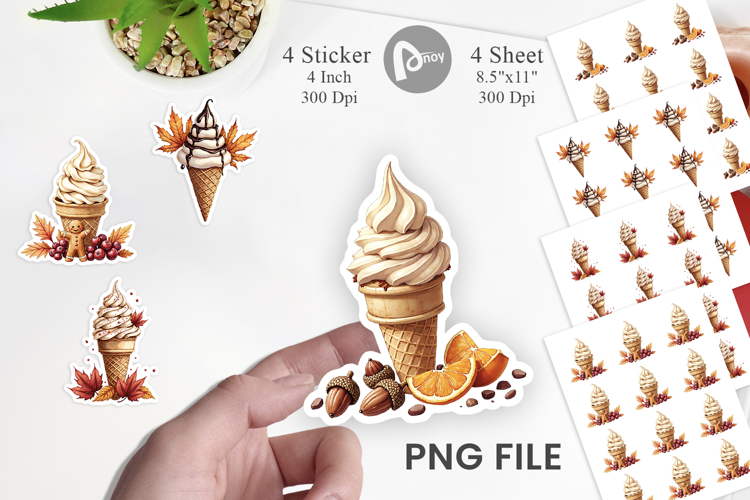 Fall Ice Cream Sticker