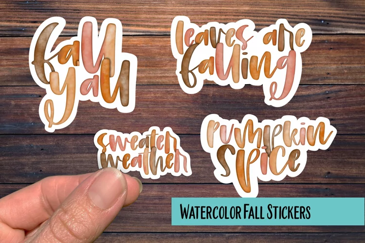 Watercolor Fall PNG Sticker Pack